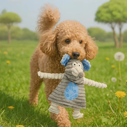 Cute Rabbit Crinkle Plush Squeaky Dog Chew Toy