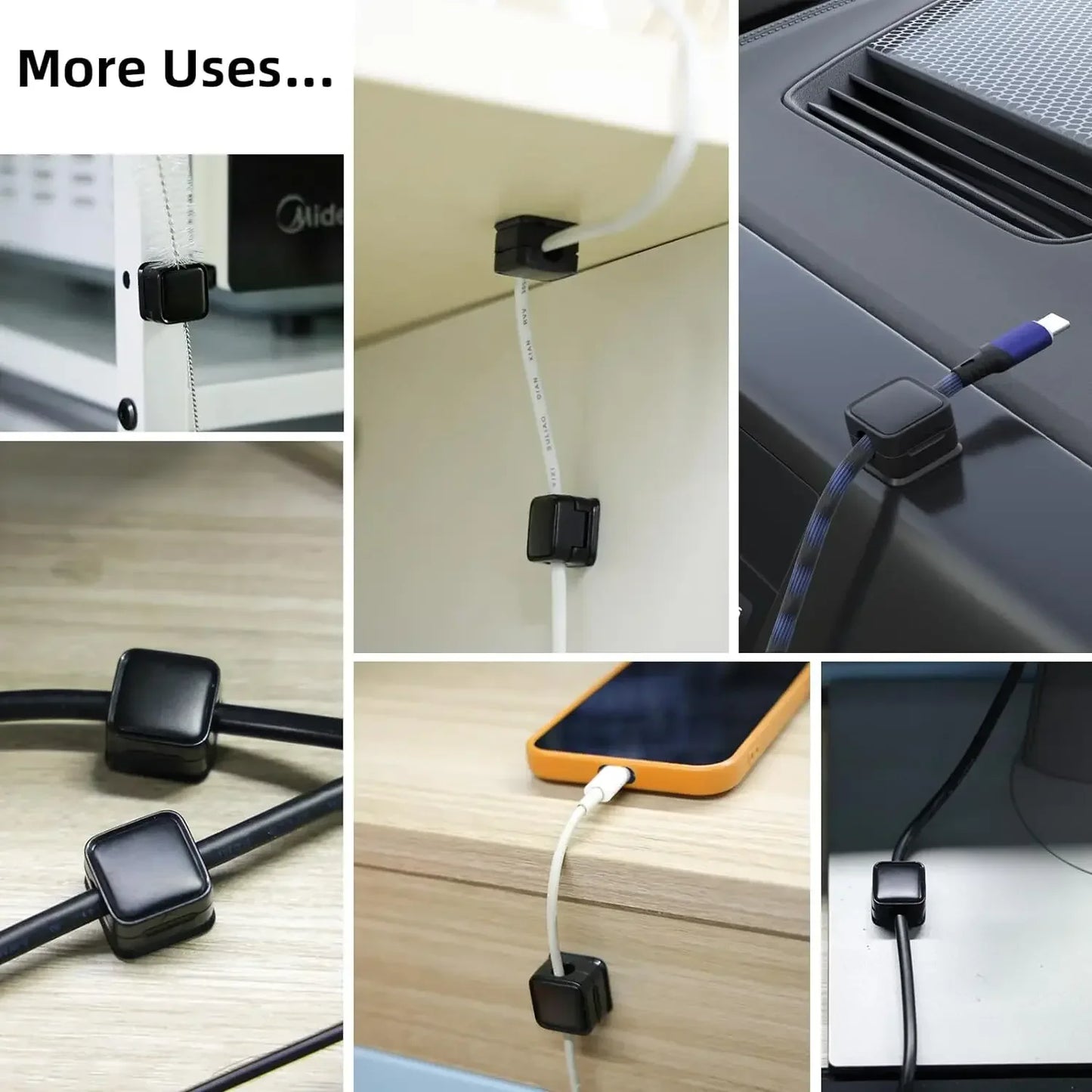 Magnetic Cable Clips & Cord Organiser Set