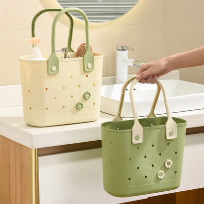 Hollow Drainage Bathroom Shower Storage Basket