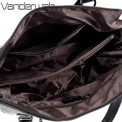 Large Capacity Women’s Leather Tote Handbag