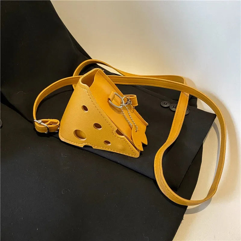 Cheese-Shaped Mini Crossbody Bag for Women
