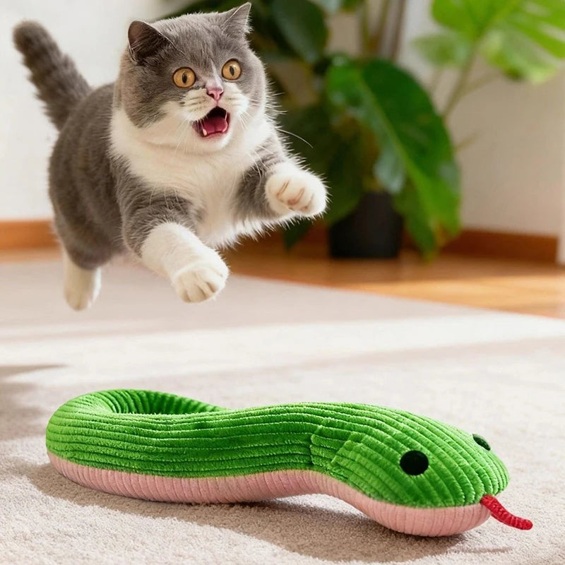 Interactive Plush Snake Dog Toy