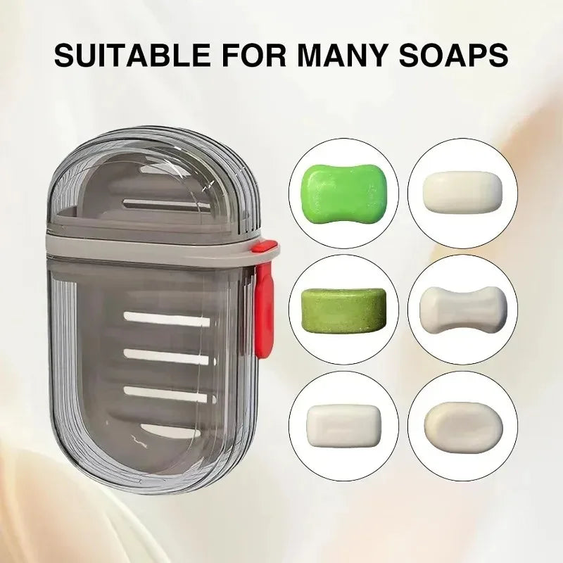 Portable Drainable Travel Soap Case with Sealed Lid