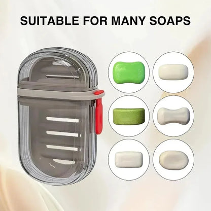 Portable Drainable Travel Soap Case with Sealed Lid