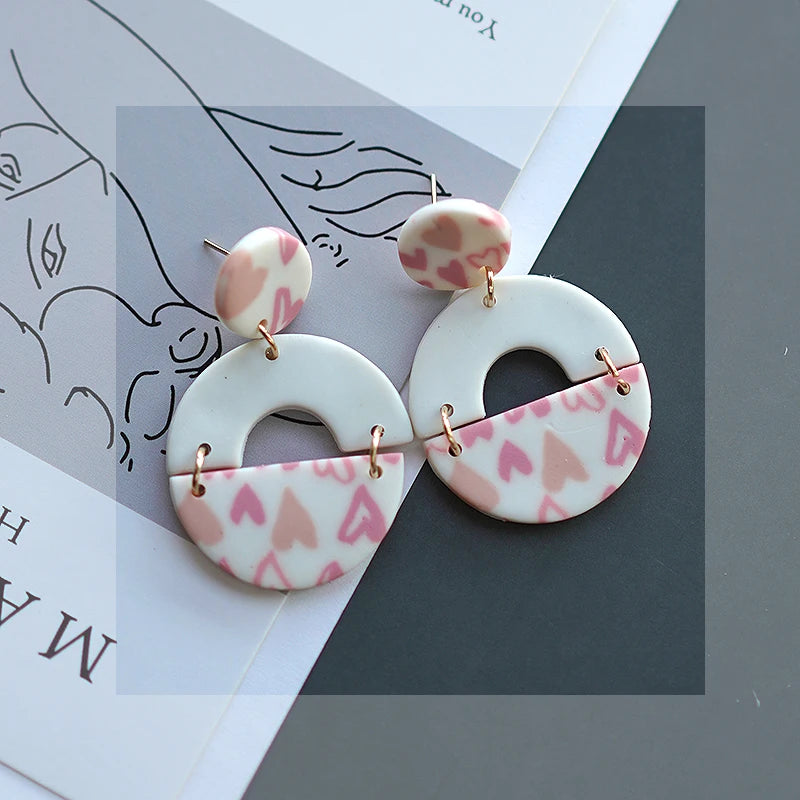 Heart Pattern Long Earrings