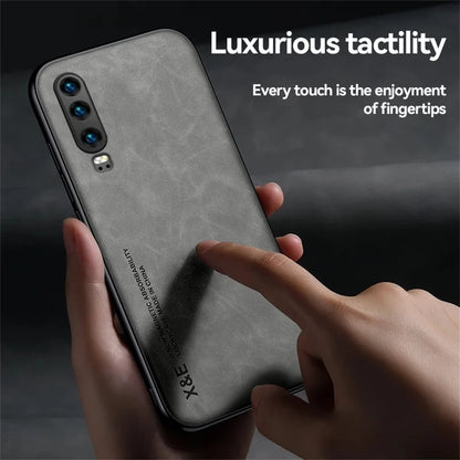 Magnetic Sheepskin Leather Phone Case For Huawei P30 Lite P20 P40 P50 Pro