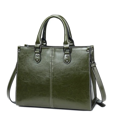 Genuine Leather Tote & Crossbody Handbag