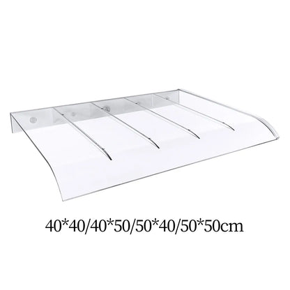Wall-Mounted Transparent Door & Window Awning Canopy