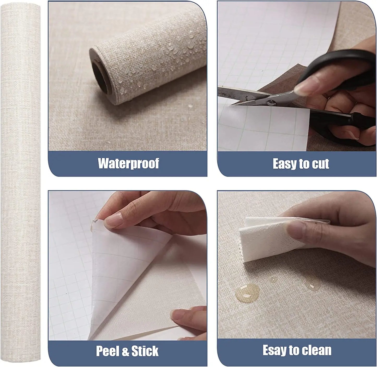 Grasscloth Linen Peel & Stick Wallpaper