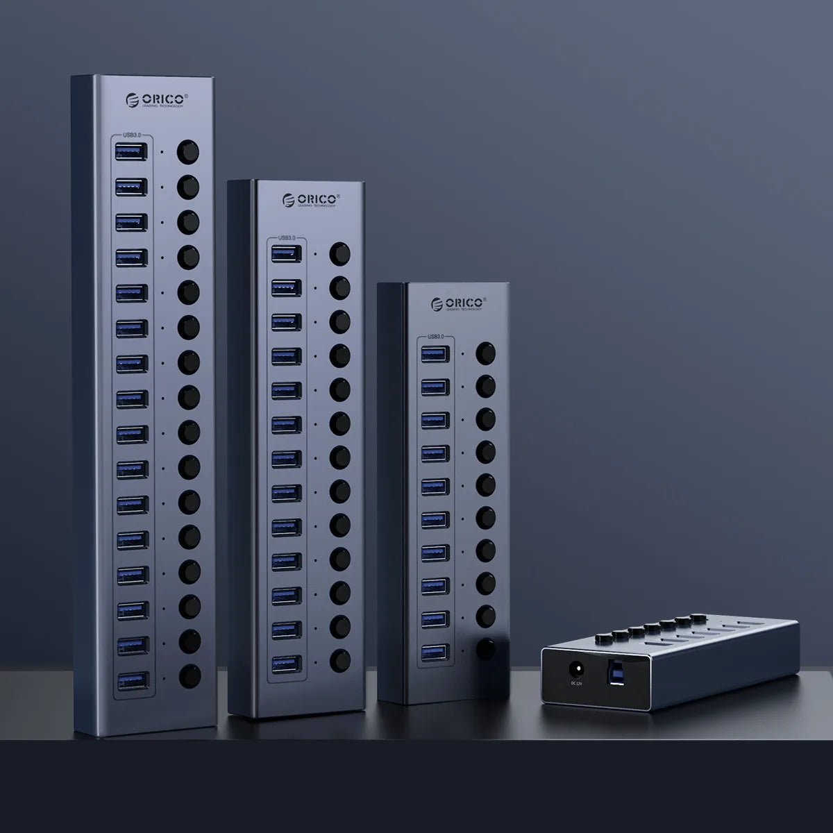 Multi-Port USB 3.0 Data Hub & Power Adapter for PC and Laptop