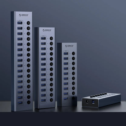 Multi-Port USB 3.0 Data Hub & Power Adapter for PC and Laptop