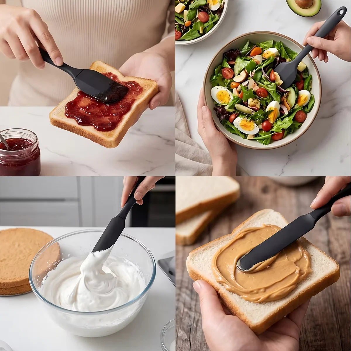 Silicone Spatula, Scraper & Basting Brush Baking Set