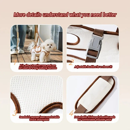 Portable Pet Carrier Shoulder Bag with Safety Harness