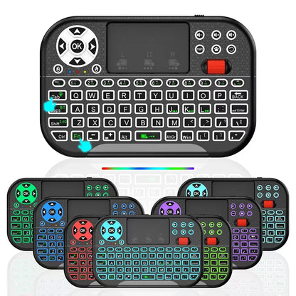 Dual-Mode Bluetooth & 2.4G Mini Keyboard with Touchpad and Scroll Wheel