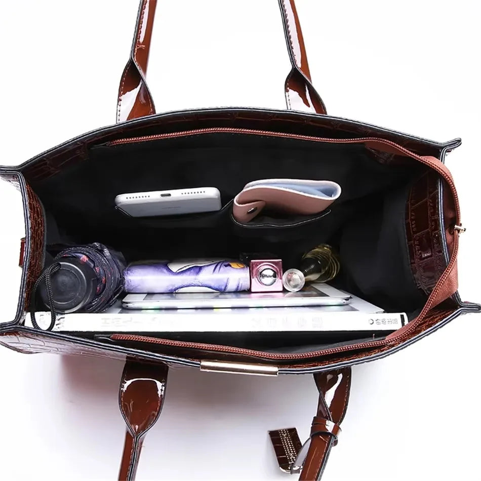 Large Capacity Women’s Leather Tote Handbag