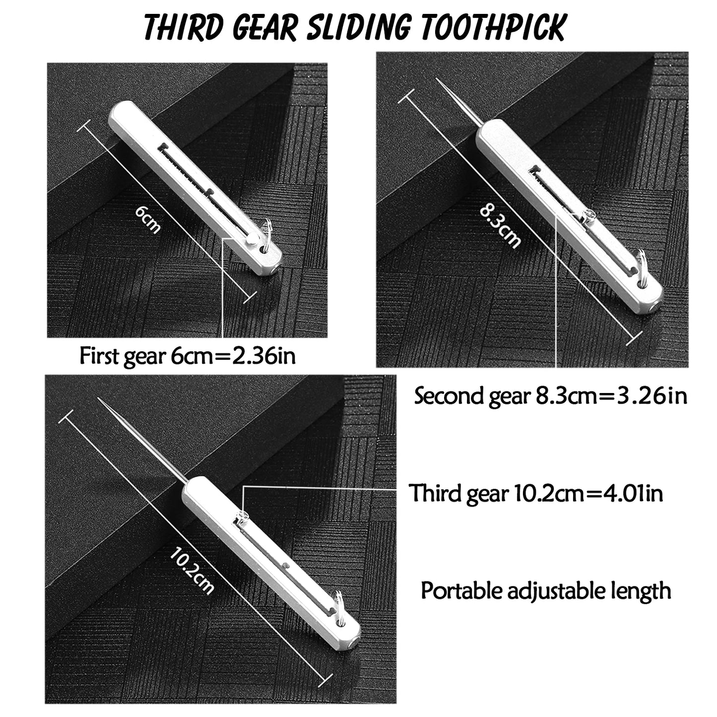 Portable Titanium Toothpick with Pocket Holder