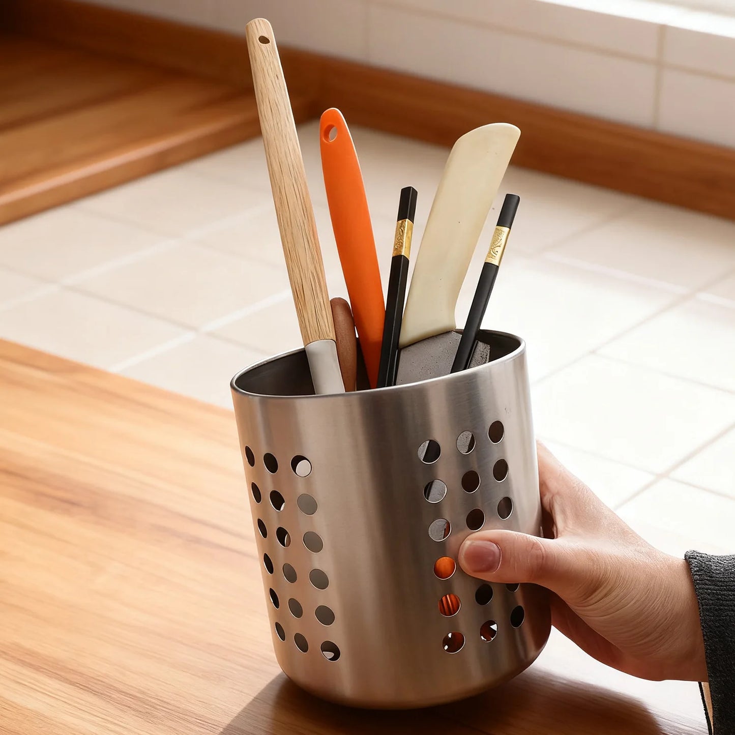Stainless Steel Chopsticks Storage Holder