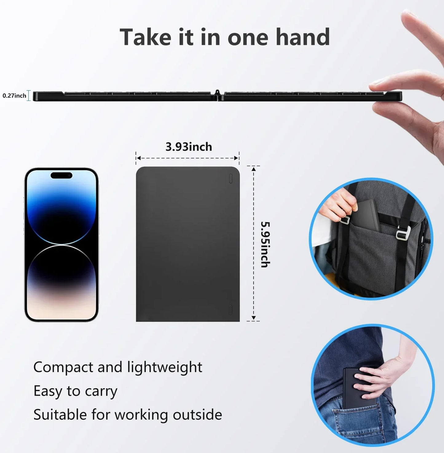 Mini Foldable Bluetooth Keyboard