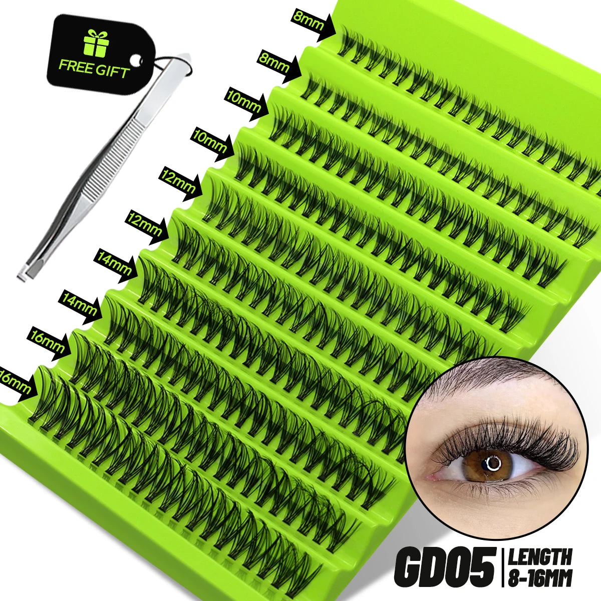 GROINNEYA DIY Natural Volume Cluster Lashes