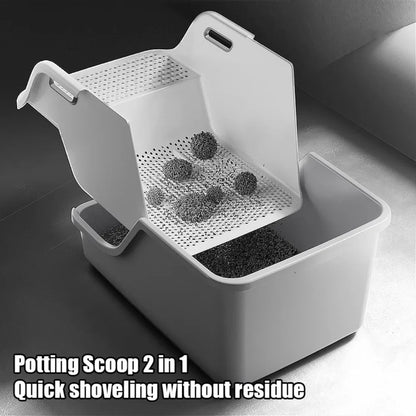 Extra Large Semi-Closed Cat Litter Box