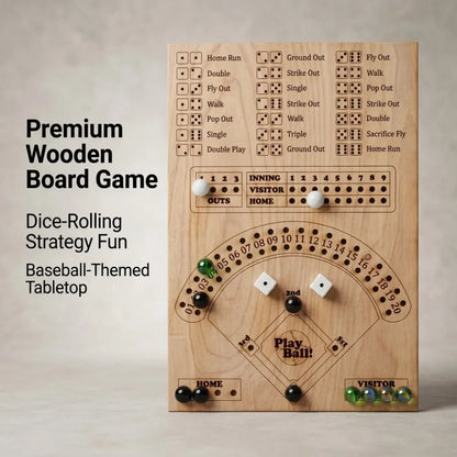 Wooden Baseball Dice Board Game