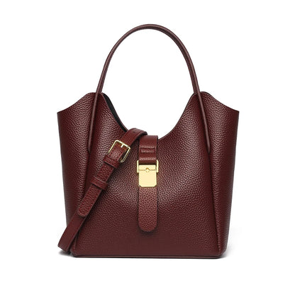 Luxury Cow Leather Messenger Bag with Multiple Compartments