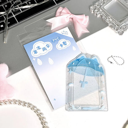 Cute Photocard Holder with Bow Keychain