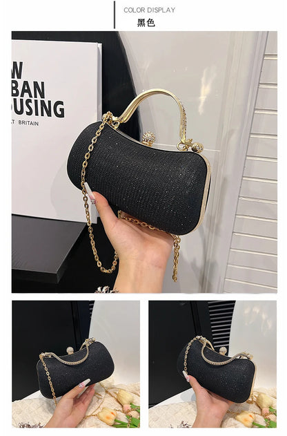Crystal Studded Barrel Evening Bag