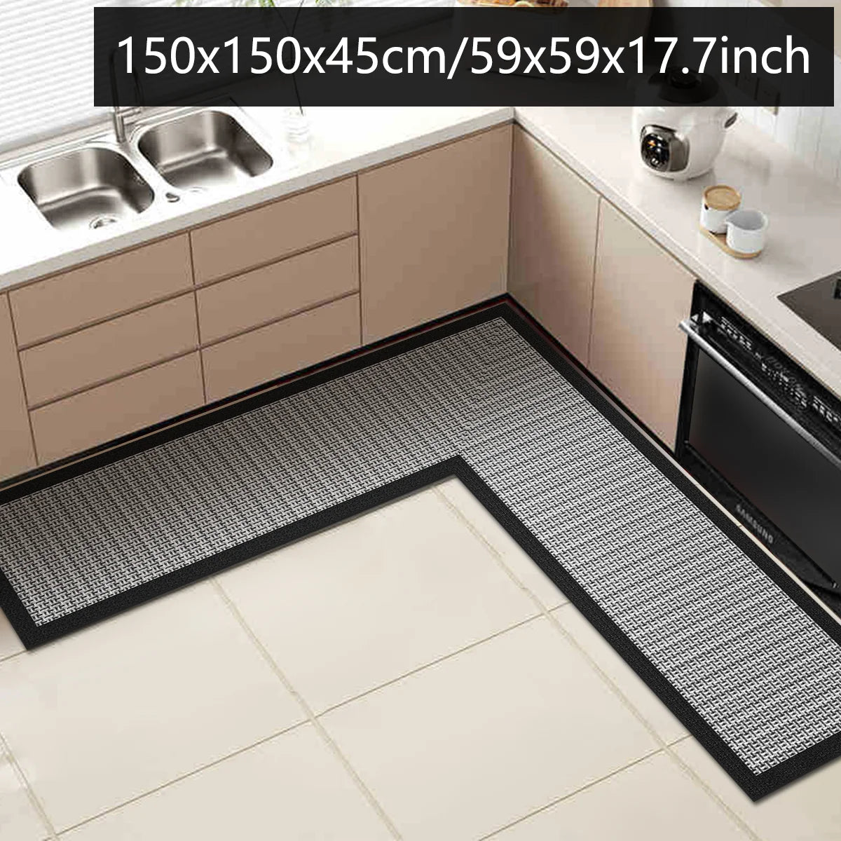 Absorbent Diatomaceous Kitchen & Bathroom Corner Rug