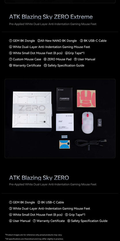 39g Wireless 8K Gaming Mouse with PAW3950 Ultra Sensor