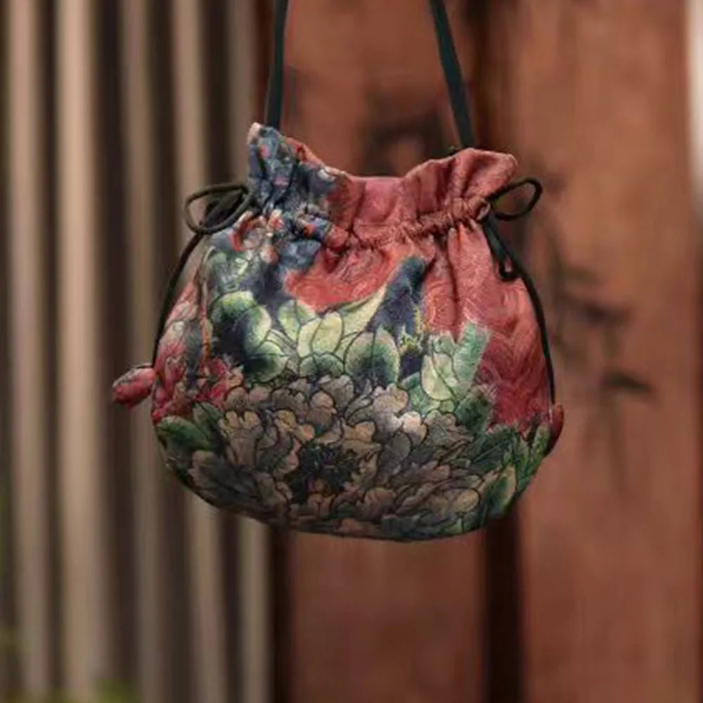 Silk Material Retro Handbags