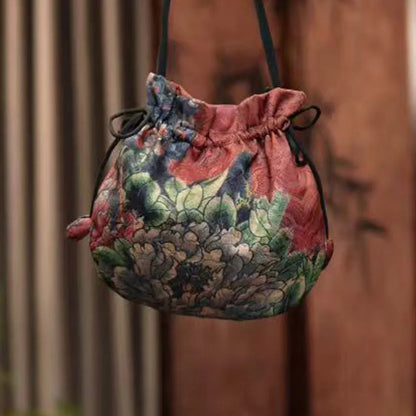 Silk Material Retro Handbags