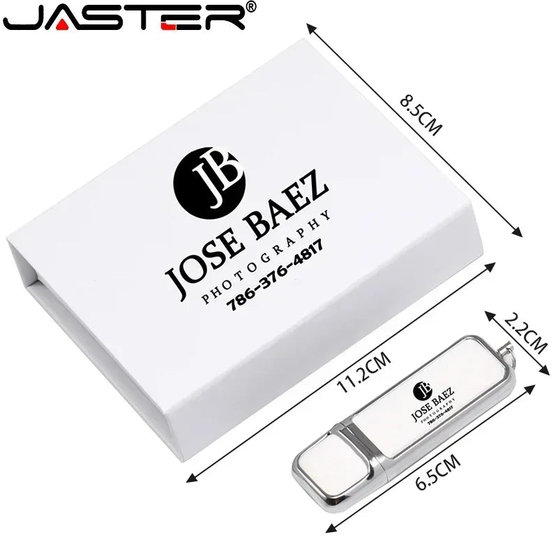 JASTER USB 3.0 Leather Memory Stick with Free Custom Logo & Presentation Box