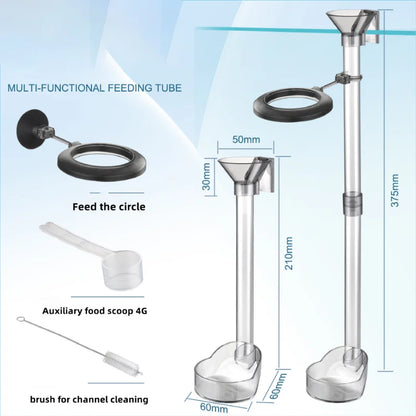 Telescopic Aquarium Feeding Tube with Floating Feeding Ring
