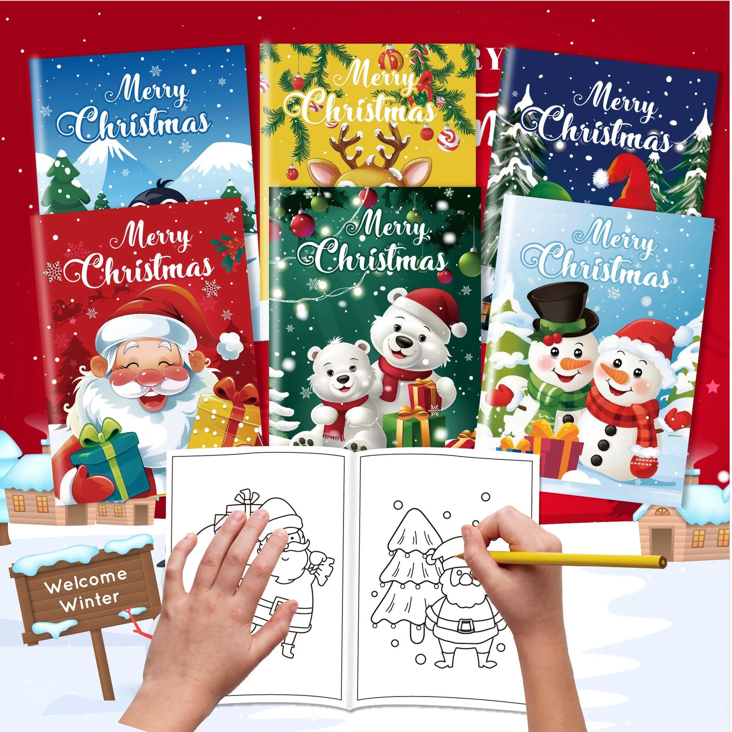 Christmas Coloring Book Set