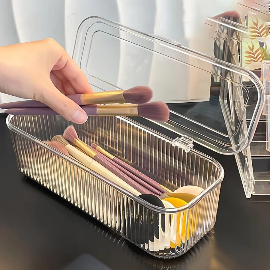 Acrylic Makeup Brush Organizer with Lid