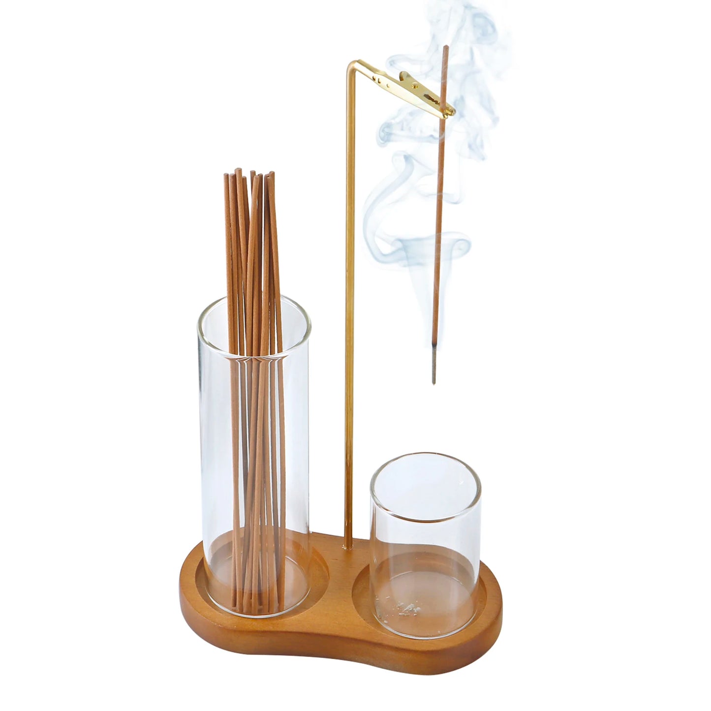2-in-1 Glass Incense Holder with Ash Catcher