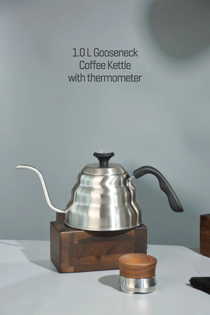 Gooseneck Coffee Kettle with Built-In Thermometer – 1L & 1.2L