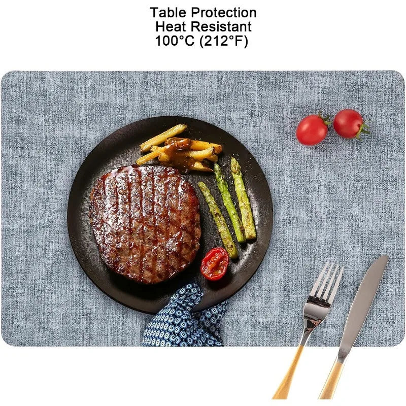 Faux Leather Table Placemats Set