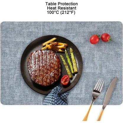 Faux Leather Table Placemats Set