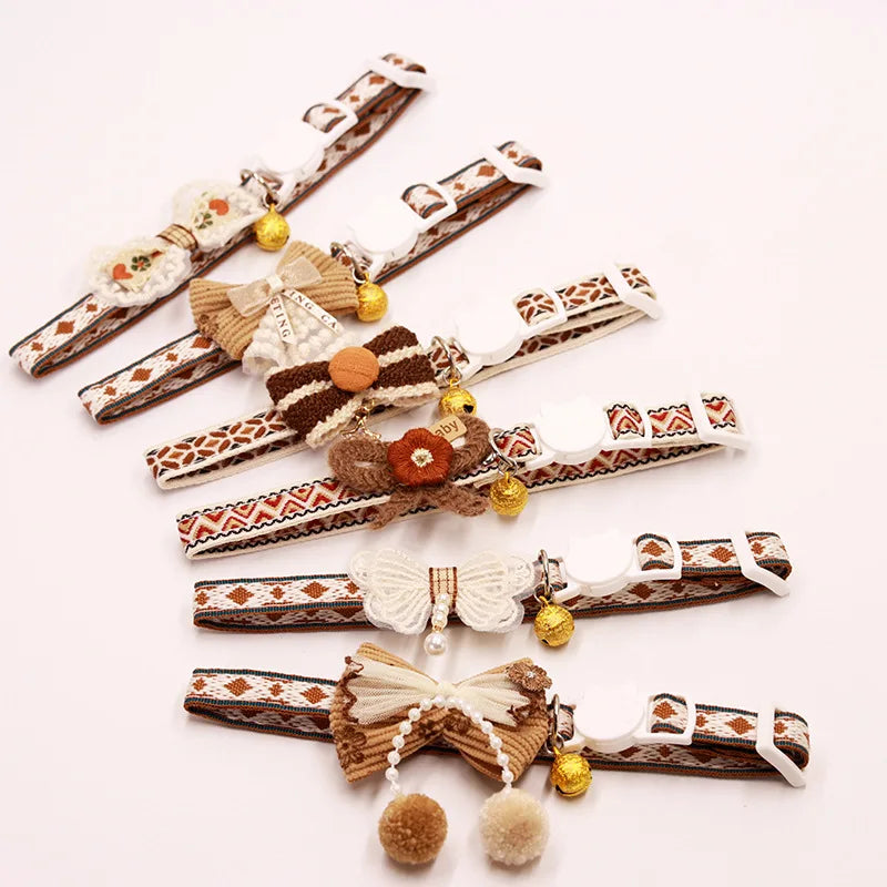 Breakaway Bowknot Cat Collar with Bell