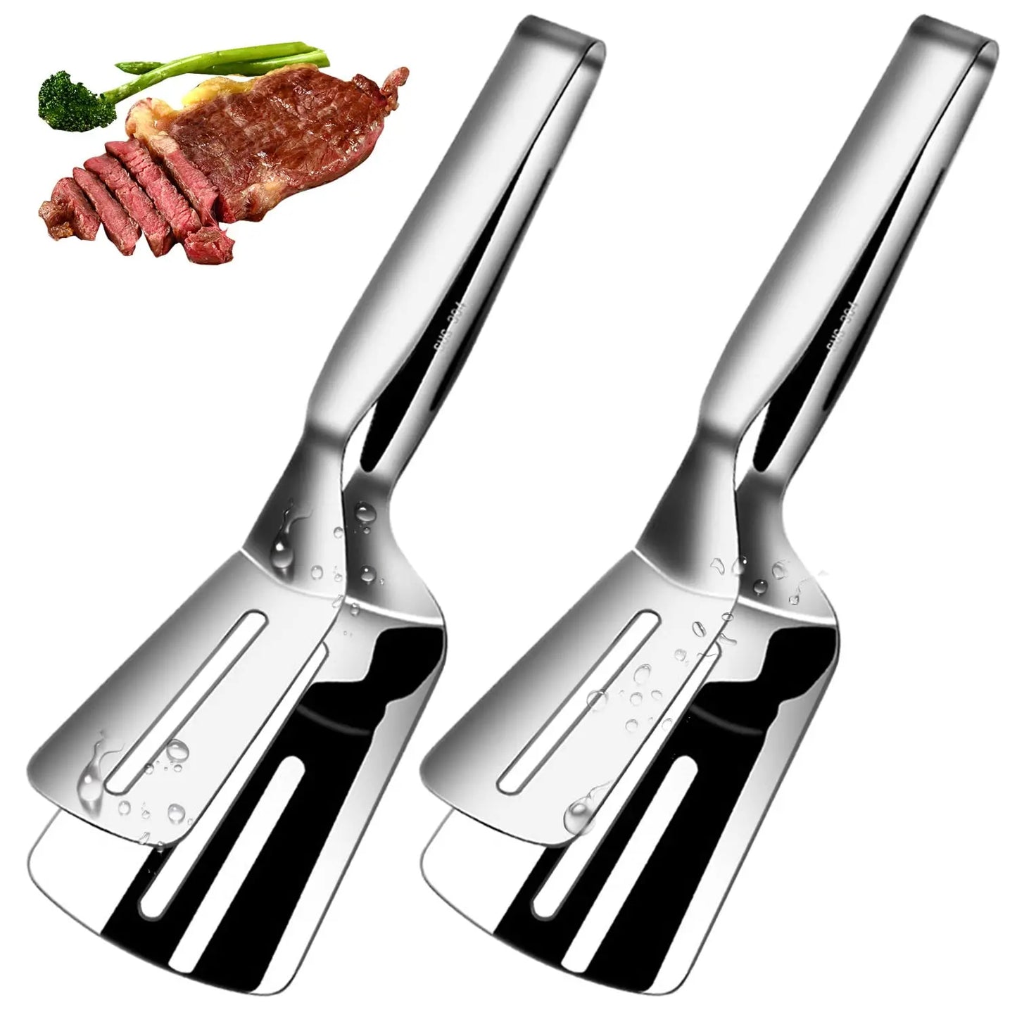 Double-Sided Cooking Tongs for Grilling & Frying