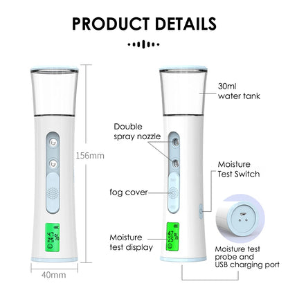 Nano Mist Sprayer 30ml LED Skin Moisture Test