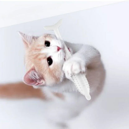 Interactive Fish-Shaped Silicone Cat Toy for Dental Care
