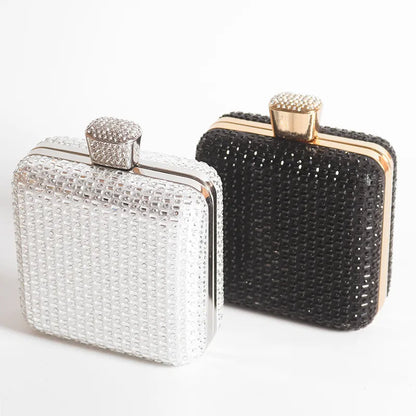 Crystal Minaudière Evening Clutch with Chain