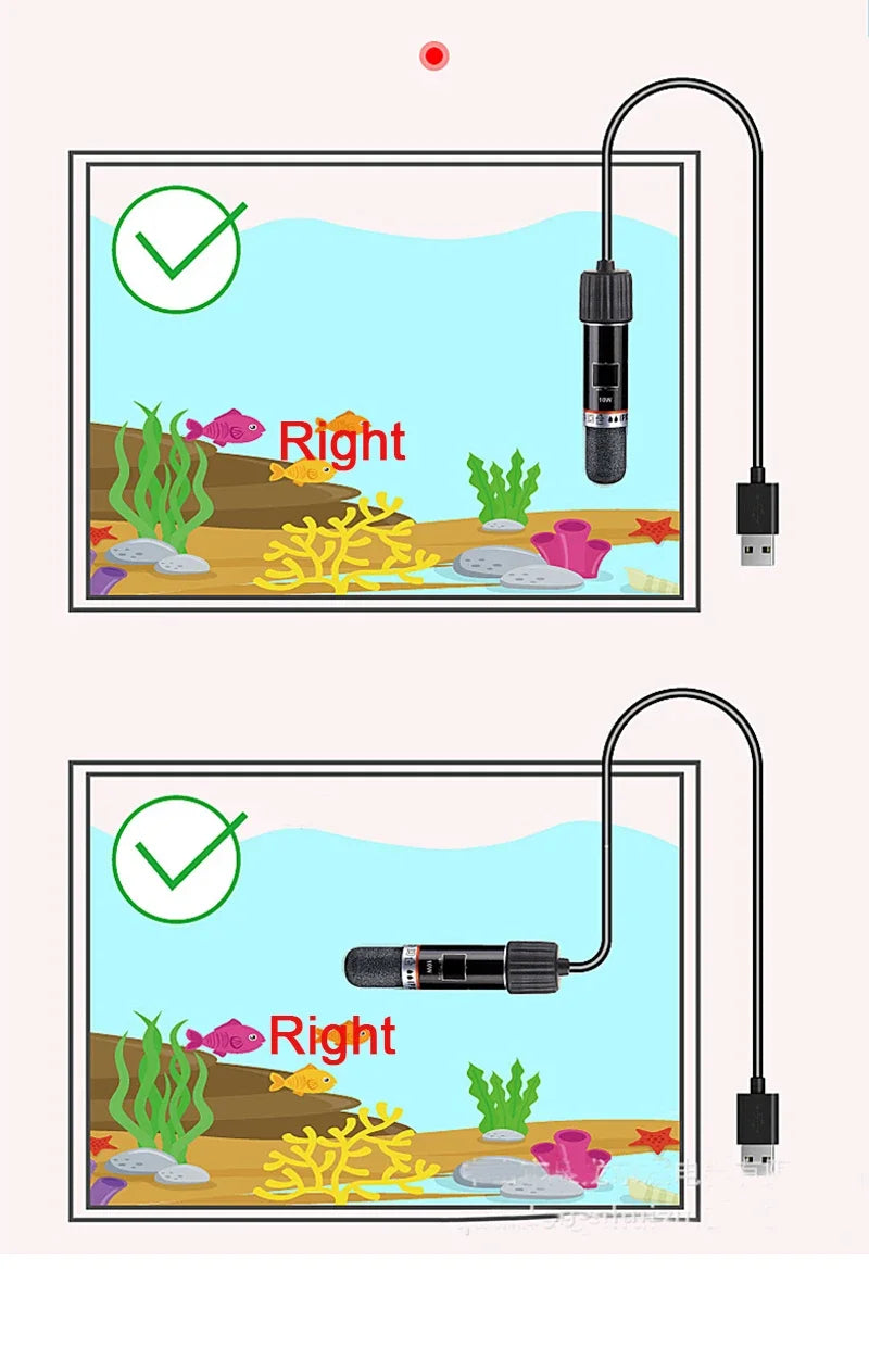 USB Mini Aquarium Heater 10W 26°C Constant Temperature