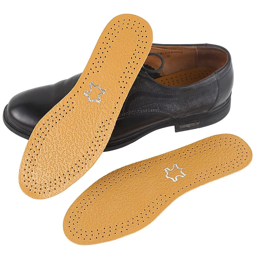 Genuine Leather Cushion Insoles for Men & Women