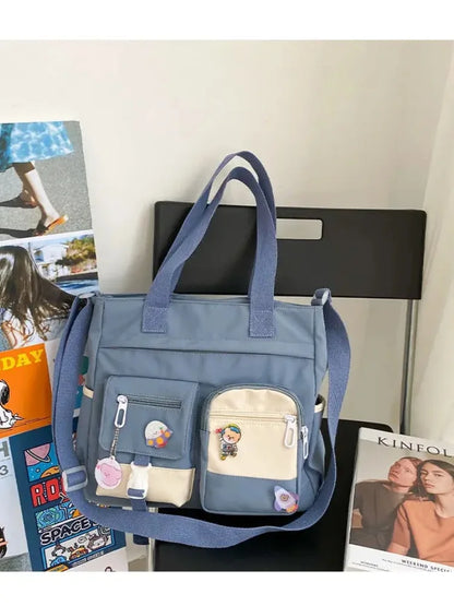 Waterproof Canvas Crossbody Tote Bag