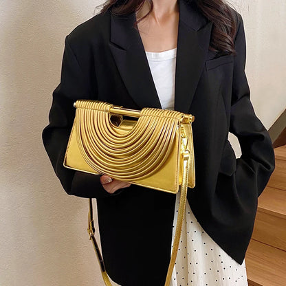 Luxury Ruched Evening Clutch Crossbody Bag