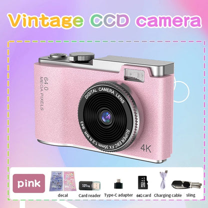 4K Digital Camera with 48MP Autofocus & 64GB SD Card